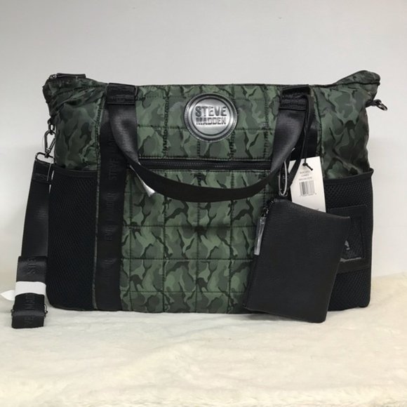 Steve Madden Tote Camo Nylon Travel Bag 